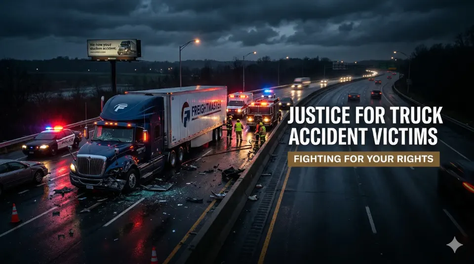 Semi-truck on a highway, illustrating truck accident law and injury claims